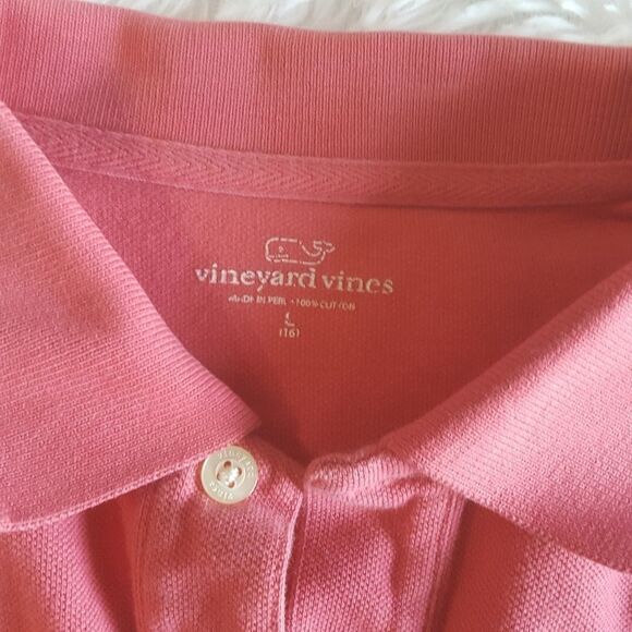Vinyard Vines Pink Long Sleeve Polo Shirt Kids Size Large 16 - Picture 4 of 7